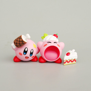 Figurines d'action mignonnes et adorables, figurines d'action en PVC de dessin animé 3D, frites, hamburger, Kirby, pendentif, décoration de voiture, accessoires, jouets - Product Image 3