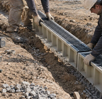 Caniveau de drainage en SMC à haute capacité de charge, en forme de U, pour allée, parking, taille personnalisée
