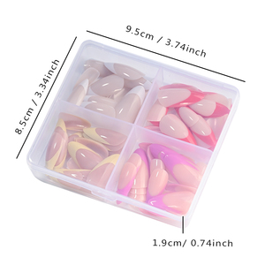 96 pièces/boîte – <span class=keywords><strong>Faux</strong></span> ongles à presser blancs amande, couleur unie, style français <span class=keywords><strong>simple</strong></span>, brillants, couvrance totale pour femmes - Product Image 6