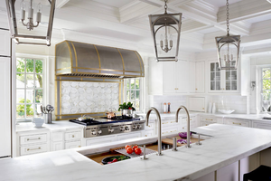 Meubles de cuisine en bois massif pour projet de villa, prix d'usine - Product Image 3