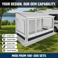 Paroi latérale pour auvent de camping-car, mur d'intimité imperméable pour caravane avec poteaux et piquets, écran latéral coupe-vent pour auvent de camping-car avec sac de transport