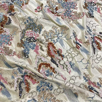 Base en velours avec cristal brodé tissu pour automne hiver Robe Robe coton veste gilet manteau lourd Floral brodé