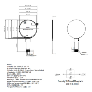 <span class=keywords><strong>1.5</strong></span> inch <span class=keywords><strong>1.5</strong></span> "<span class=keywords><strong>1.5</strong></span> inch TFT <span class=keywords><strong>LCD</strong></span> IPS hiển thị Module 360x360 Độ phân giải 360360 Điện dung màn hình cảm ứng SPI giao diện tất cả các xem - Product Image 3