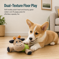 Jouet pour chien en peluche et latex, couineur, motif vache de dessin animé, interactif, doux, à mâcher, pour chiens de petite et moyenne taille