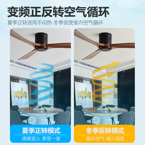 <b>Ceiling</b> <b>Fan</b> 3 Blade Wooden Blades Ac Motor Reversible Airflow <b>Remote</b> <b>Control</b> For Living Room Bedroom - Product Image 5