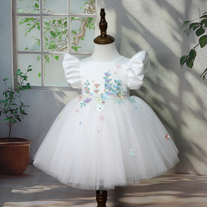 Abiti da Principessa per Bambine in Stile Semplice ed Elegante, con Top in Raso e Applicazioni a <span class=keywords><strong>Farfalla</strong></span>, per Matrimoni e Feste di Compleanno - Product Image 2