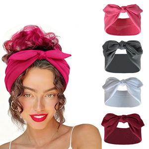 女性用ボウヘッドバンド 幅広ヘッドバンド 滑り止め付き伸縮性ヘアバンド ソフトヘッドラップ ワークアウトヨガヘアアクセサリー - Product Image 2