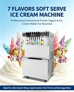 New High Output 7 Flavor Soft Serve <strong>Ice</strong> <strong>Cream</strong> Machine Double Compressor 304 Stainless Steel Multi-Flavor Frozen Yogurt Machine - Product Image 1