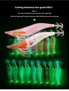 Nuevo señuelo luminoso de madera para pesca de camarones, señuelo tipo wobbler, egi, jig para calamar y señuelo para sepias. - Product Image 4