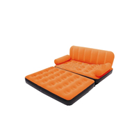 Fauteuil Gonflable Portable Moderne en PVC 2-en-1, Ensemble Canapé et Fauteuil d'Extérieur, Un Siège pour Maison, Jardin, Parc, Hôtel, Cuisine