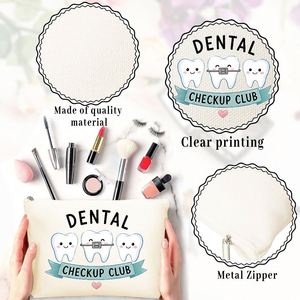 กระเป๋าใส่อุปกรณ์อาบน้ำพิมพ์ลาย Dental Checkup พร้อมซิปปิด ขนาดกะทัดรัด สำหรับเดินทาง ฟิตเนส วันเกิด ของขวัญสำหรับคุณแม่ - Product Image 5