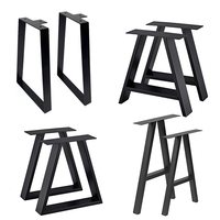 Support de table en fer robuste, pieds de meuble en métal noir pour table basse, table à thé, plateau de table à manger et meuble TV