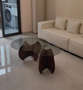 مودومي وابي نمط سابي من الزجاج المقسى وقاعدة خشبية متقاطعة للشقق الصغيرة والتجارة الخارجية وصديقة - Product Image 6