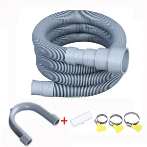 Tuyau de vidange universel pour machine à laver Tuyau de vidange flexible pour lave-vaisselle Tuyau d'eau à aspiration ondulé avec pince de serrage