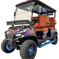 Voiturette de golf électrique tout-terrain surélevée 4 places avec batterie au lithium 72V