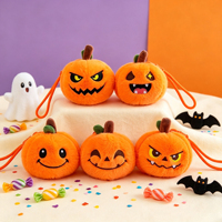 Nouvel Arrivage en Gros : Adorables Porte-clés Peluche Citrouille Maléfique d'Halloween – Cadeaux d'Anniversaire pour Pendentifs de Sac à Dos et Accessoires