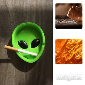 Fabriek Hot Selling Creatief Huis Hars Alien Asbak Spookhoofd Menselijk Gezicht Hars Asbak