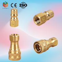 Raccord rapide hydraulique en laiton série KZD, taille 1/8'', filetage BSPP BSPT NPT ZG, double arrêt rapide