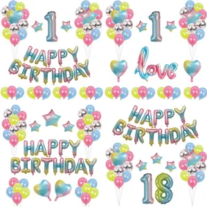 Шары на день рождения, украшения для вечеринки, набор украшений на день рождения с баннером на день рождения, шары с буквами из фольги