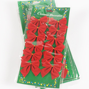 2026 New Christmas Decorations Christmas <b>Tree</b> Bow Pendant Gold Cloth Red Cloth Bow Wholesale - Product Image 6