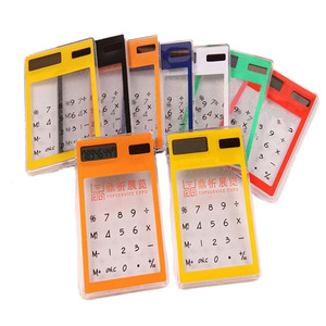 Transparent Solar Powered Mini Calculator JHD-815 8 Digits Touchscreen For Students With Logo Printing Option - Product Image 1