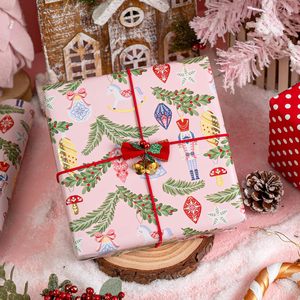 Christmas <b>Wrapping</b> <b>Paper</b> Pink Holiday Design 17 In X 32.8 Ft Reversible Gift Wrap For Craft - Product Image 5
