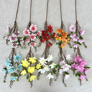 Simple 6 tête <span class=keywords><strong>millénaire</strong></span> magnolia décoration maison mariage <span class=keywords><strong>fleur</strong></span> artificielle en gros - Product Image 6
