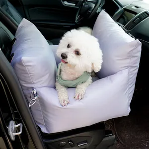 Wholesale Custom Luxury Console Dog Car Seat Belt Compatible Travel Bolster Safety Waterproof Cat Pet Car Seat Cover for Dogs