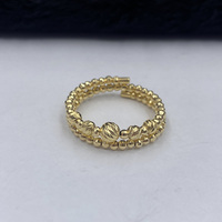 Au750 18k Or Mariage Marque Anneaux Manufacture Vente Directe Haute Lustre Perles Conception Deux Anneaux Ronds À Ressort