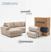 Ensemble de canapés modulaires modernes pour salon, canapé sectionnel en velours côtelé compressé pour la vente en gros