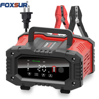 Chargeur de batterie intelligent FOXSUR 7 étapes 12V 24V 20A 10A avec écran LCD numérique