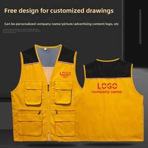 Gilet de photographie personnalisé avec logo, vêtement de travail multi-poches, salopette pour directeurs et journalistes, gilet de travail zippé pour hommes - Product Image 1