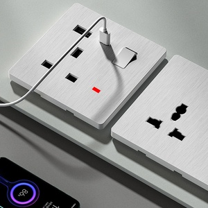 <strong>PC</strong> Brushed Silver 86 Type Universal Wall Socket Factory Good Quality Switch Socket Electric Wall Switches - Product Image 3
