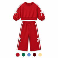 Ensemble 2 pièces multicolore pour filles, sweat-shirt à manches longues avec pantalon ample, vêtements de sport décontractés pour tout-petits