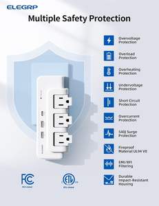 ELEGRP 125ボルトマルチプラグコンセントアダプタホームオフィス旅行スプリッターソケット - Product Image 5