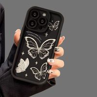 Coques de Téléphone Antichoc Luxe Papillons en Promotion pour iPhone 17 Air 16 15 Plus Pro Max 14 13 12 11 X – Personnalisation du Logo