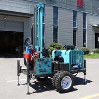 Foreuse agricole SM300 sur roues pour puits profonds, machine de forage de puits d'eau diesel 300m