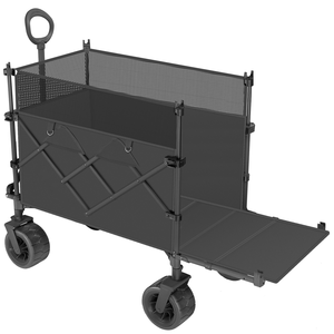 <span class=keywords><strong>Chariot</strong></span> <span class=keywords><strong>de</strong></span> <span class=keywords><strong>plage</strong></span> <span class=keywords><strong>pliable</strong></span> électrique avec roues gonflables, <span class=keywords><strong>chariot</strong></span> <span class=keywords><strong>de</strong></span> courses personnalisable OEM, quatre roues en acier au carbone noir 83x50x83cm - Product Image 1