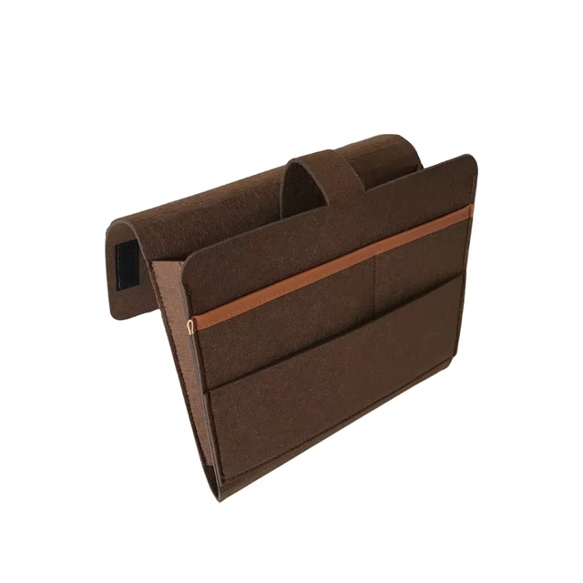 Hot Sell Bedside Caddy Felt Organizer Felt Hanging Laptop Storage Bag for Bed and Sofa