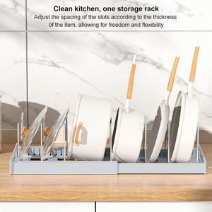 Support de Rangement Réglable pour Casseroles et Poêles, Organisateur de Cuisine en Acier Inoxydable pour Assiettes et Couvercles – Offre Spéciale - Product Image 5