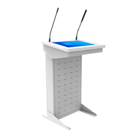 Lutrin de podium multimédia de promotion avec podium intelligent d'écran avant de 43 "avec podium numérique de microphone sans fil