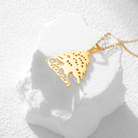 Collier en cèdre du Liban Myshape, chaîne en acier inoxydable couleur or pour femme et homme, accessoire minimaliste, amulette, bijoux, nouveauté 2026