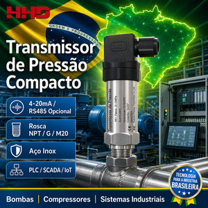 Transmisores de Sensor Industrial 4-20mA, Sensor de Agua Inteligente de Silicio Difuso Hidráulico, 0 a 10v, Rs485, Modbus - Product Image 1