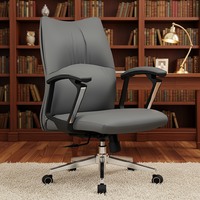 Chaise de bureau ergonomique pivotante en cuir moderne, chaise de direction de luxe pour manager, personnel et invités, chaise à roulettes en PU