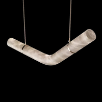Lampe suspendue minimaliste en albâtre pour salon, lustre en plâtre pour salle à manger, luminaires suspendus décoratifs à LED réglables