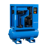 Compresseur d'air à vis portable CE, silencieux, industriel, 5,5 kW, 7,5 CV, monophasé 220 V avec réservoir d'air
