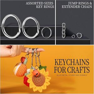 265 Piezas de Clips para Llaveros, Anillas Metálicas con Cierre de Langosta, Anillas para Llaveros para Manualidades y Joyería - Product Image 5