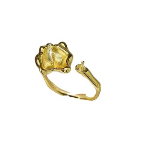 Porte-bague en argent S925 10563DIY vide, accessoire de bijouterie avec perle ronde de 10 à 13 mm pour femmes - Product Image 5
