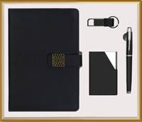 Ensemble de cadeaux promotionnels personnalisés carnet de notes en cuir stylos journal porte-clés en cuir personnalisé porte-cartes de visite ensemble cadeau pour journal