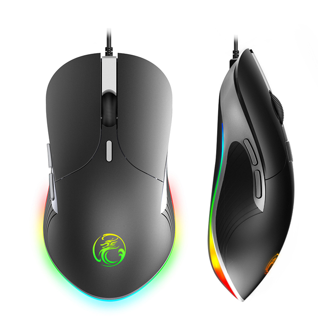 6 Buttons USB Wired Mouse 3200/6400DPI Colorful RGB Backlight Ergonomic Optical Mouse Gaming